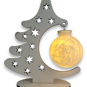 Individuelle Christbaumkugel mit Foto-Druck beleuchtet mit LED